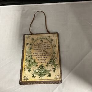 Irish Blessing Prayer on Stone Slate: Wall Plaque Painted Slate